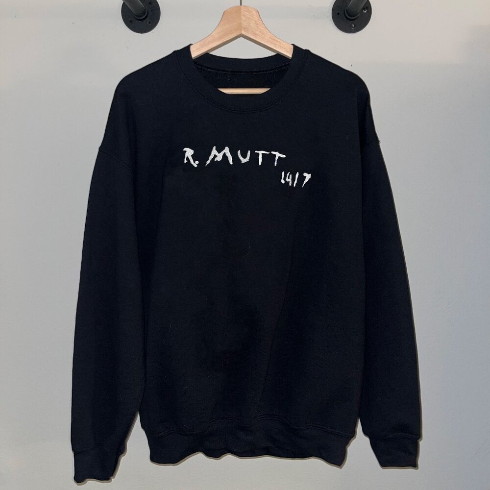 Black White Marcel Duchamp Modern Art R Mutt Moma Crewneck Sweatshirt